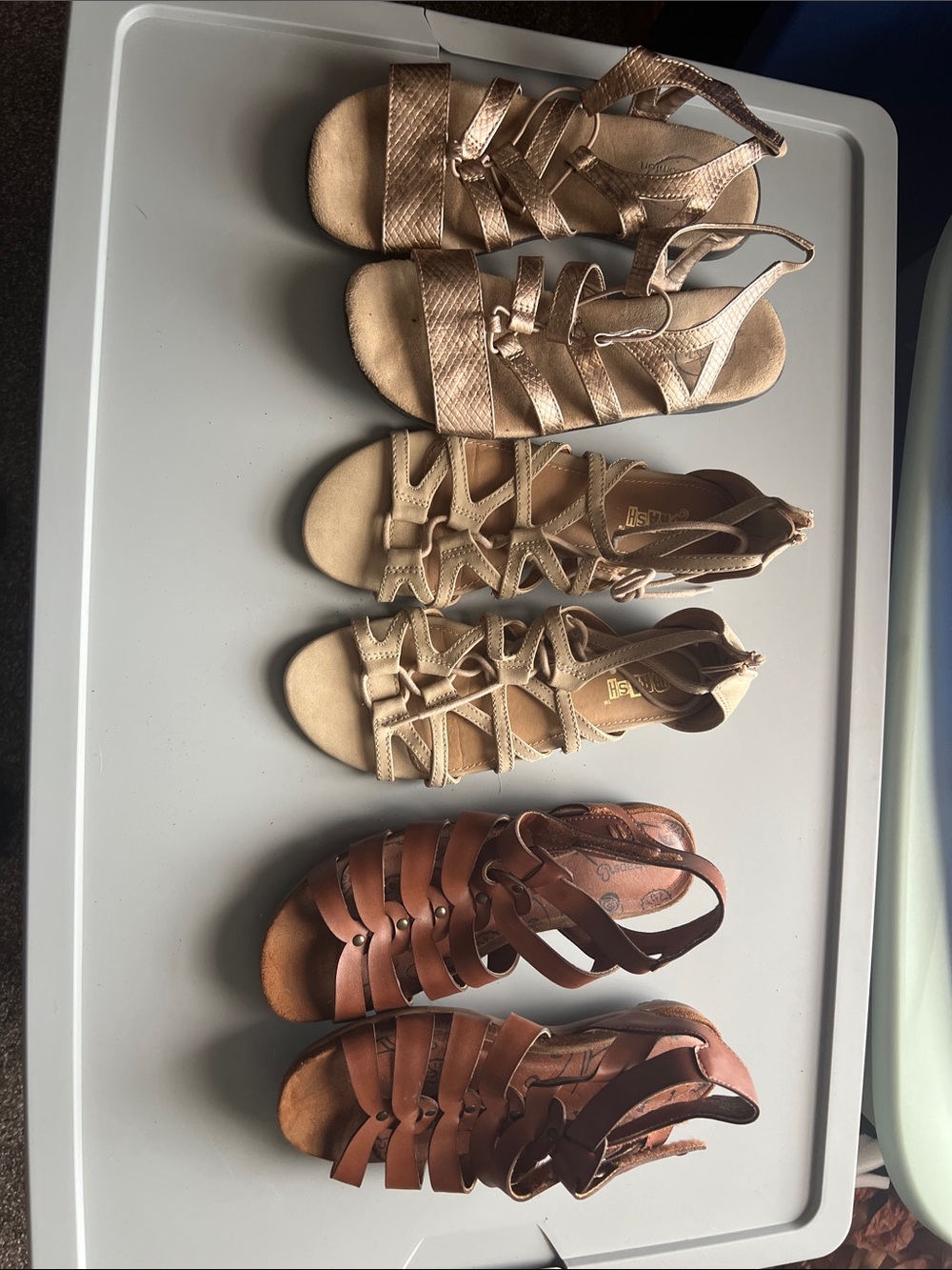 Women's Strappy Sandals with Zip Back. Brash, Baretrap, and Life Stride